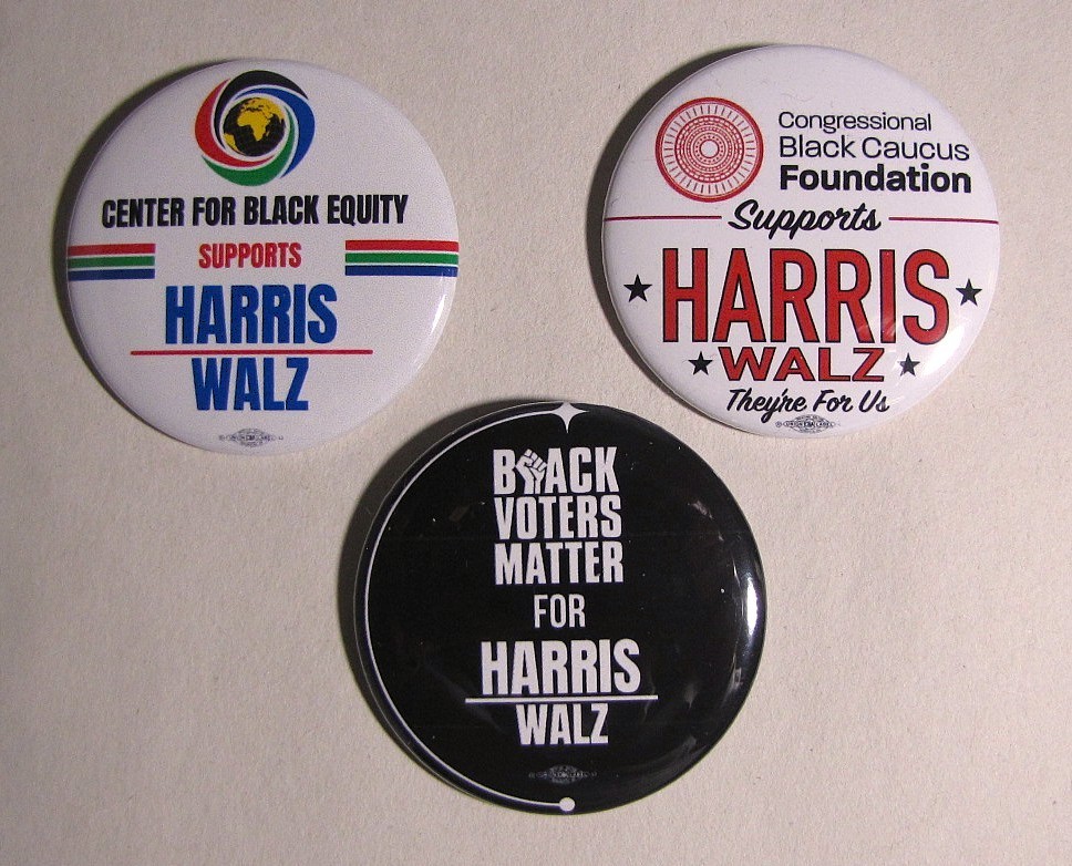3 2024 Kamala Harris – Black Voters Matter – Black Caucus 2 1/4″ Pinback Buttons