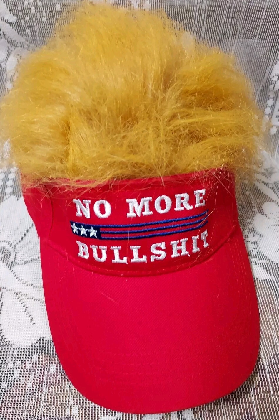 Pres. Trump 2020 Hair Ball Cap Keep America Great “No More Bullshit” Adjustable