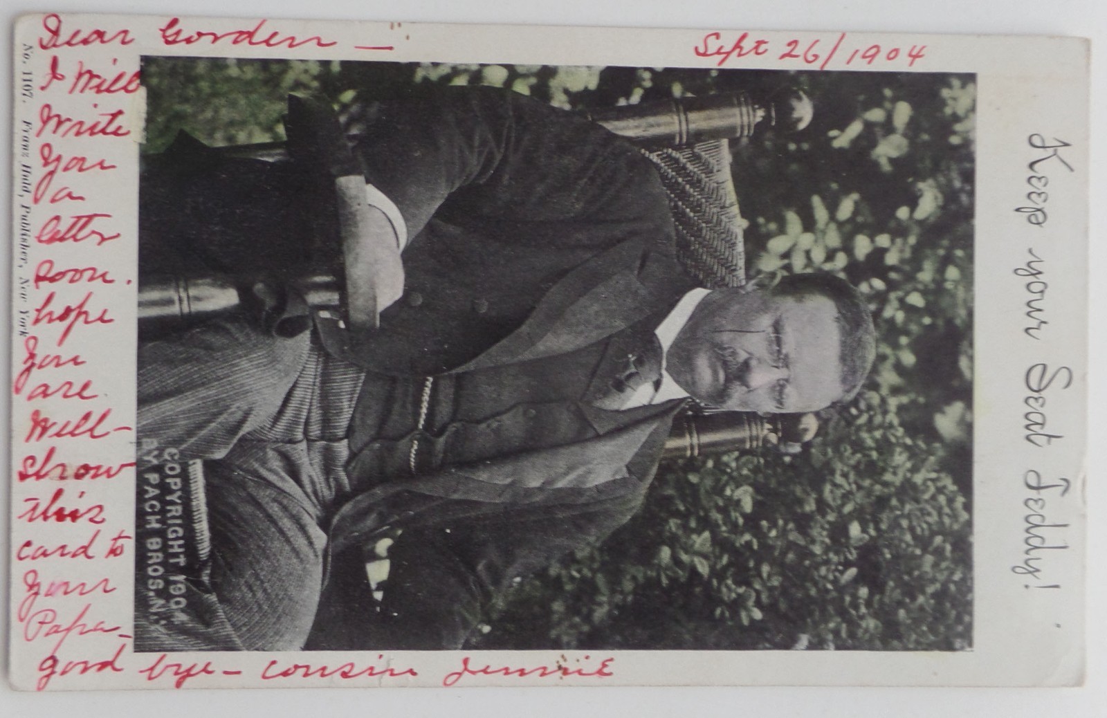 Famous 1904 Teddy Roosevelt Re-Election Prez Campaign Postcard Keep Your Seat TR
