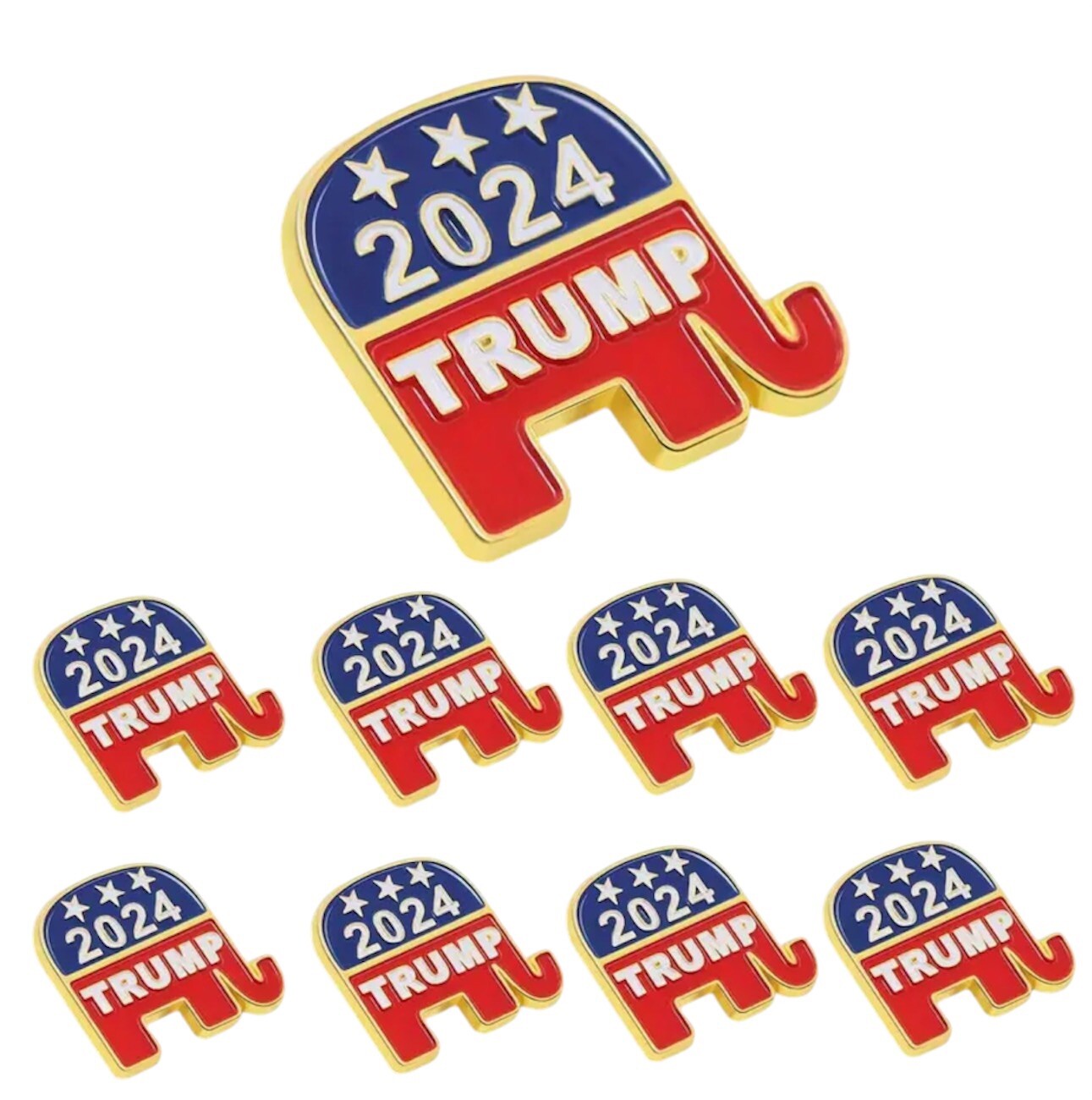 President Donald Trump 2024 MAGA Republican Party Elephant Enamel Lapel Pin 1PC