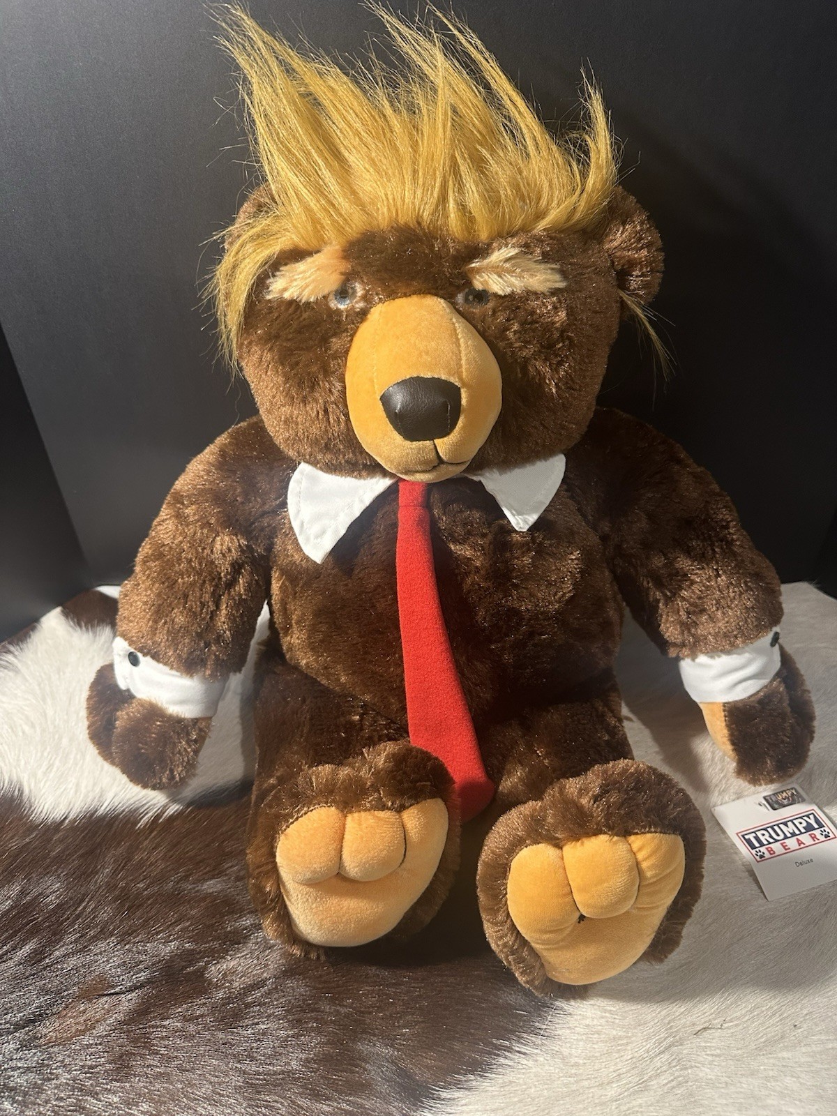 Trumpy Bear 22’ Donald Trump Teddy Bear Plush W/American Flag Cape in Pouch NWT