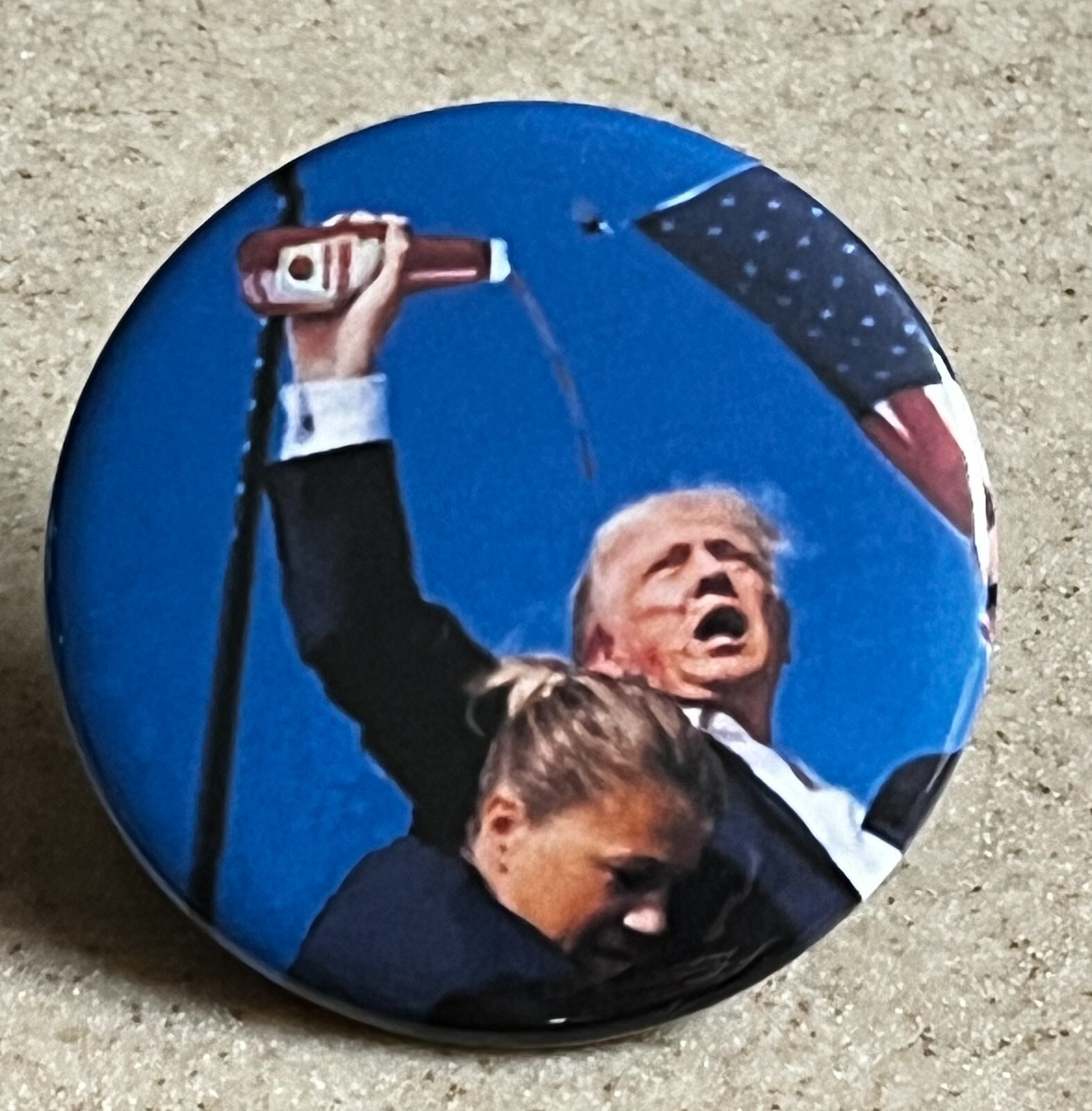 Anti-Trump Pin-Back Button, Funny Ear Ketchup, 2 1/4 inch