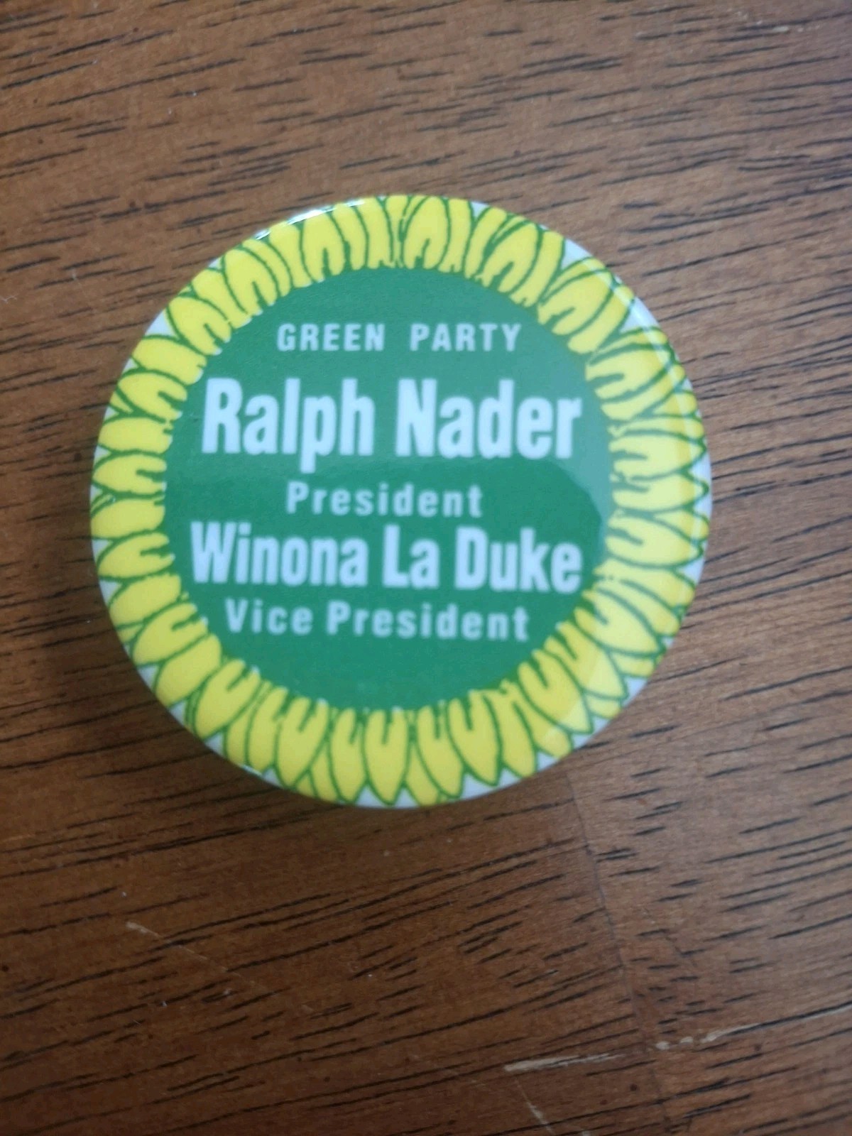 Ralph Nader Winona LaDuke Green Party Presidential ticket 2000 political button