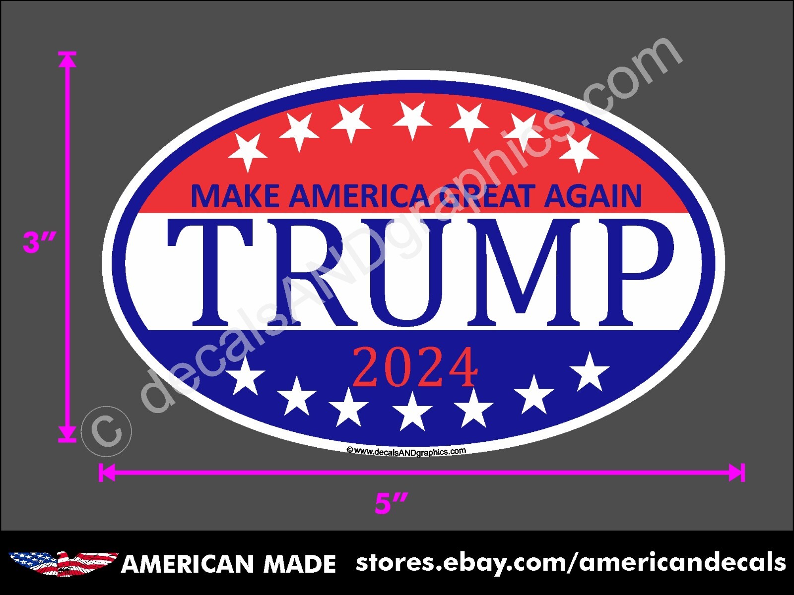 TRUMP STICKER 2024 PRESIDENTIAL DECAL WINDOW BUMPER