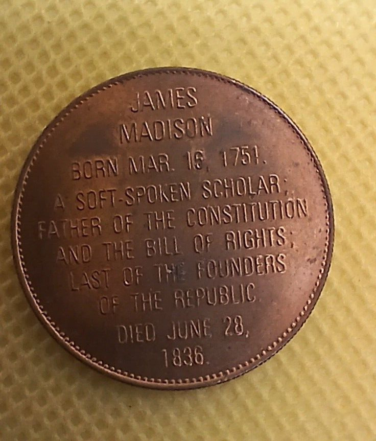 James Madison 4th Presidential Coin