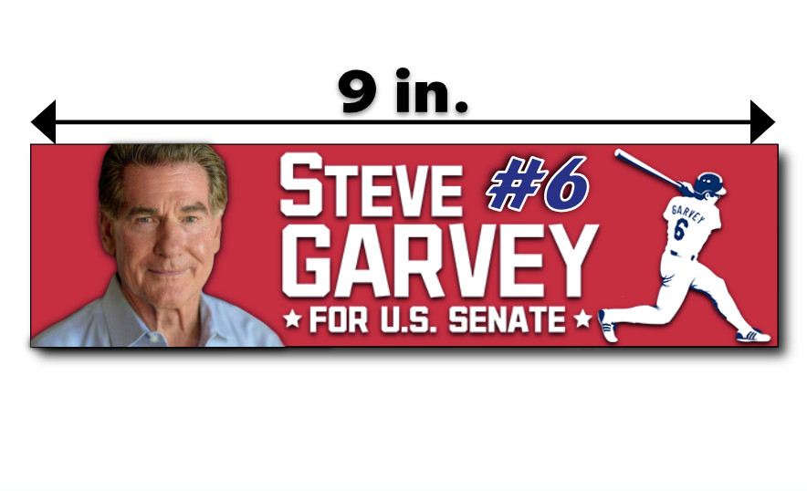 Steve Garvey Senate 2024 Bumper Sticker California Political Republican Baseball