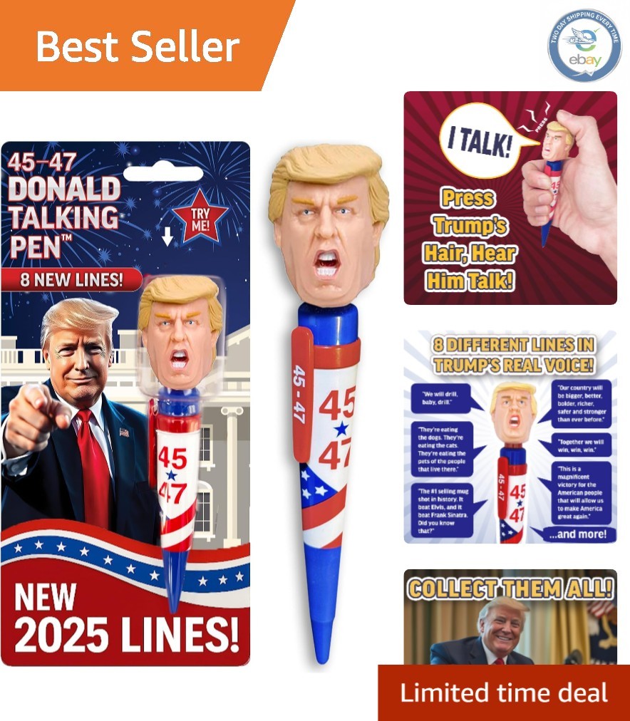 2025 Edition Trump Talking Pen – 8 Iconic Quotes for Political Humor Lovers