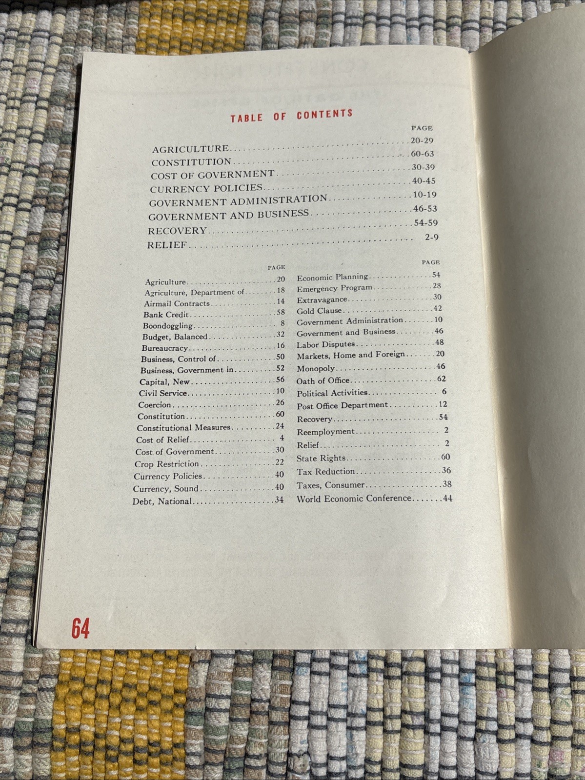 1936 FRANKLIN D ROOSEVELT Administration Promise & Performance RNC 64 Pages B8