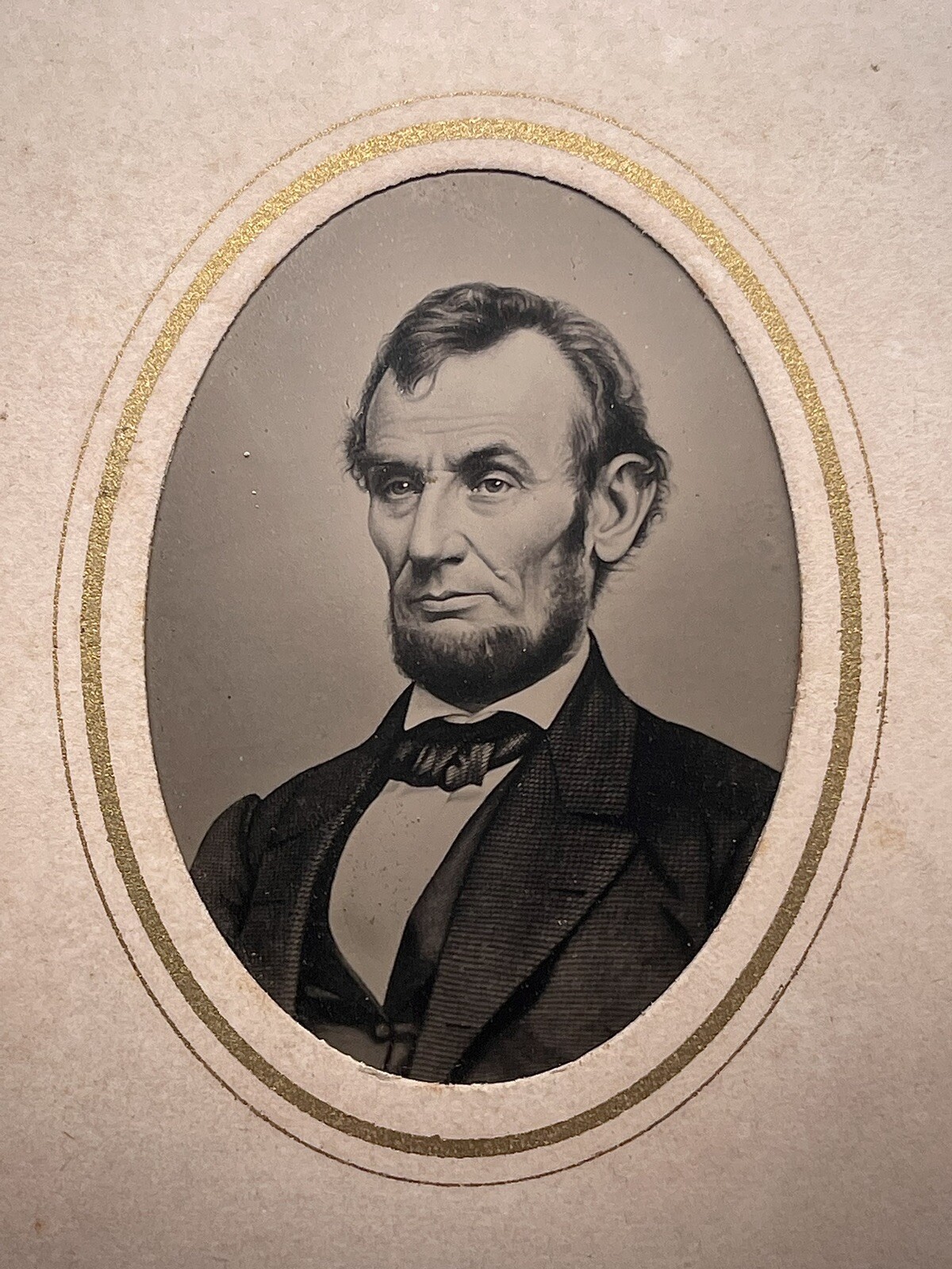 ORIGINAL 1864 1/9 PLATE FERROTYPE CIVIL WAR PRESIDENT ABRAHAM LINCOLN – MINT!