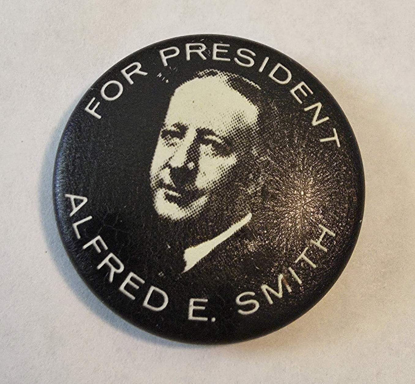 Alfred Smith For President Button 7/8″ (1928) Kleenex Tissues Reproduction 1968