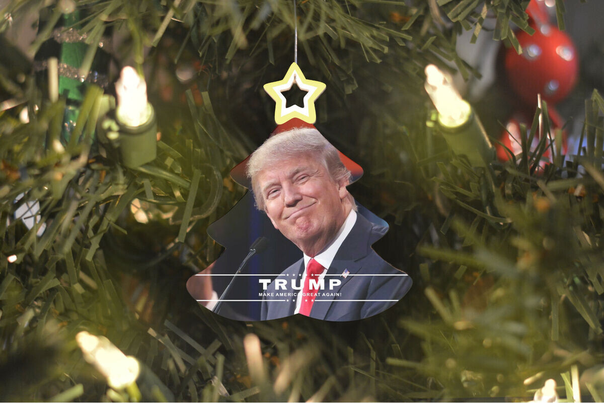 Donald Trump Christmas Tree Ornament + Free Decal