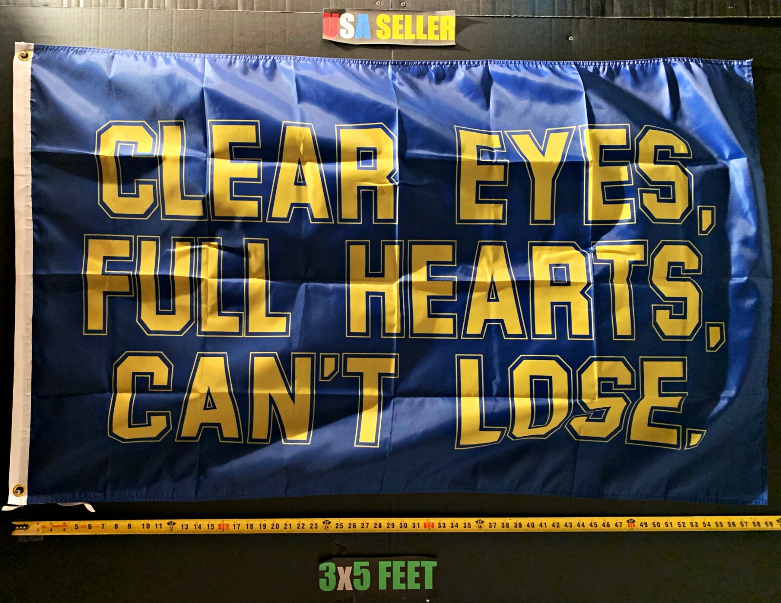Football Flag FREE SHIPPING Clear Eyes Full Hearts Beer Drinking USA Sign 3×5′