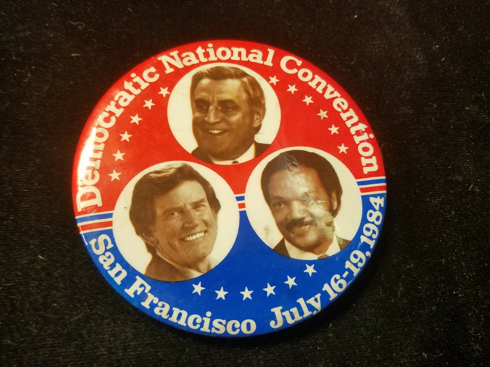 1984 Democratic National Convention DNC 4″ Pin Jackson Hart Mondale SanFrancisco