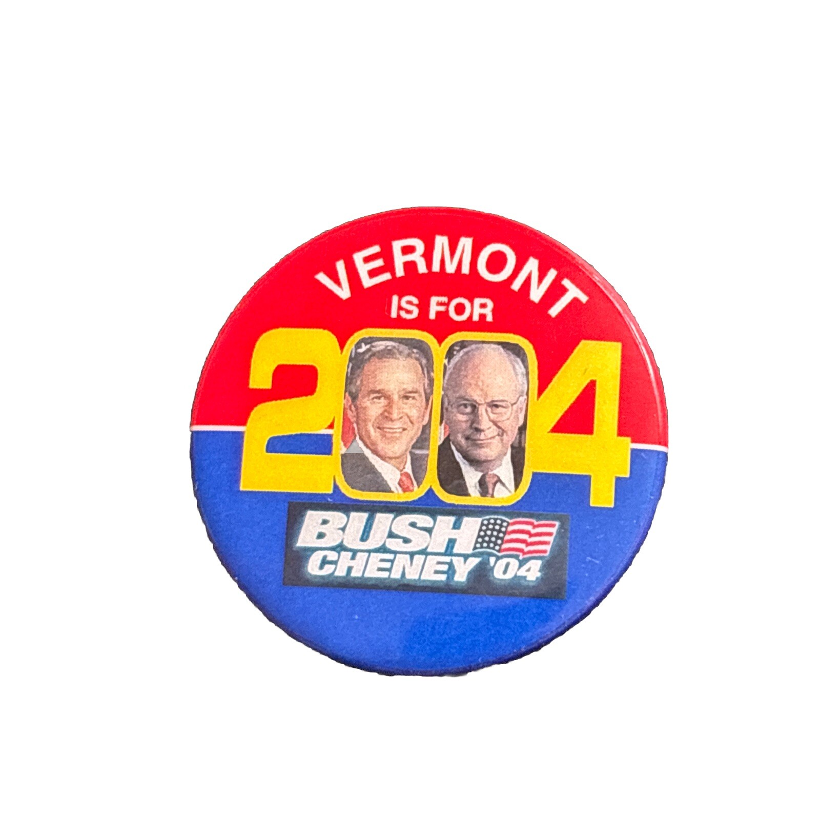 2004 George Bush for President Vermont Pin 50 State 1.5″ Button Dick Cheney
