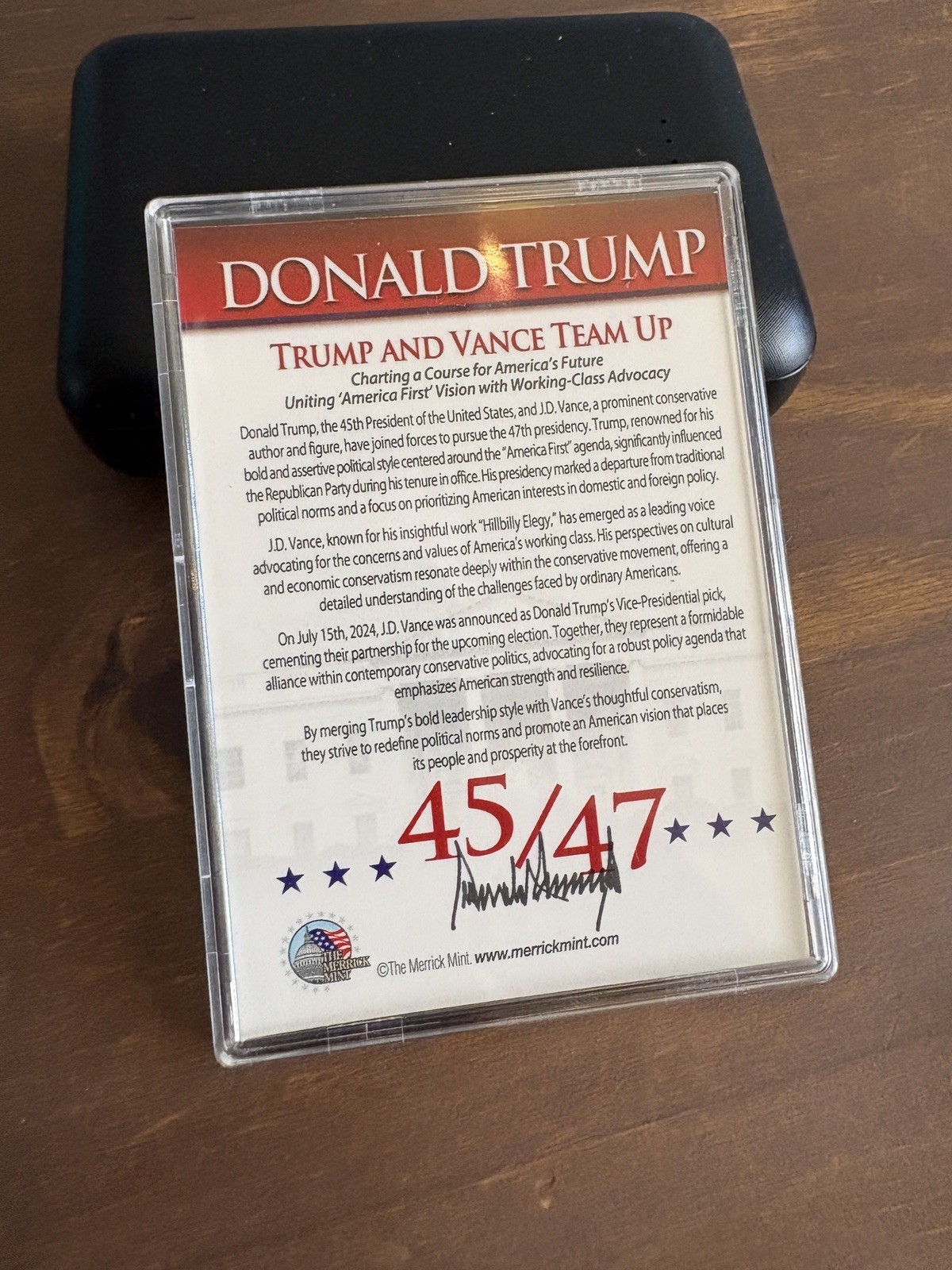 Donald Trump JD Vance “Make America Great Again” Trading Card