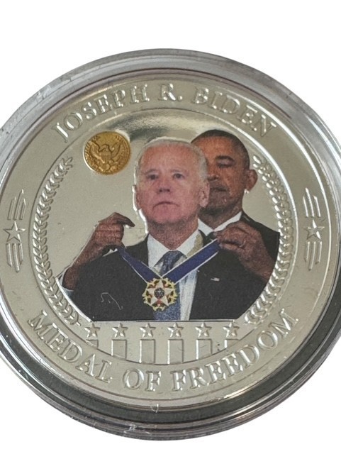 Joe Biden Bradford Exchange Mint Legacy set of 8 coins Silver Plate Display Box
