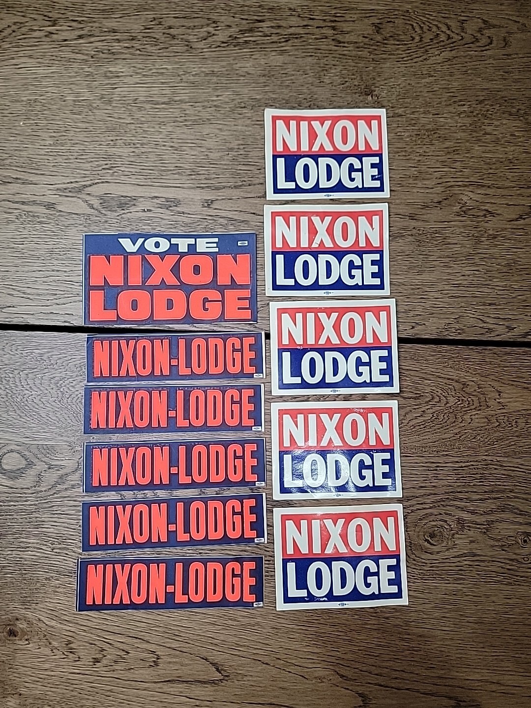 Richard Nixon President Campaign Lodge Bumper Sticker Ephemera Lot Originals
