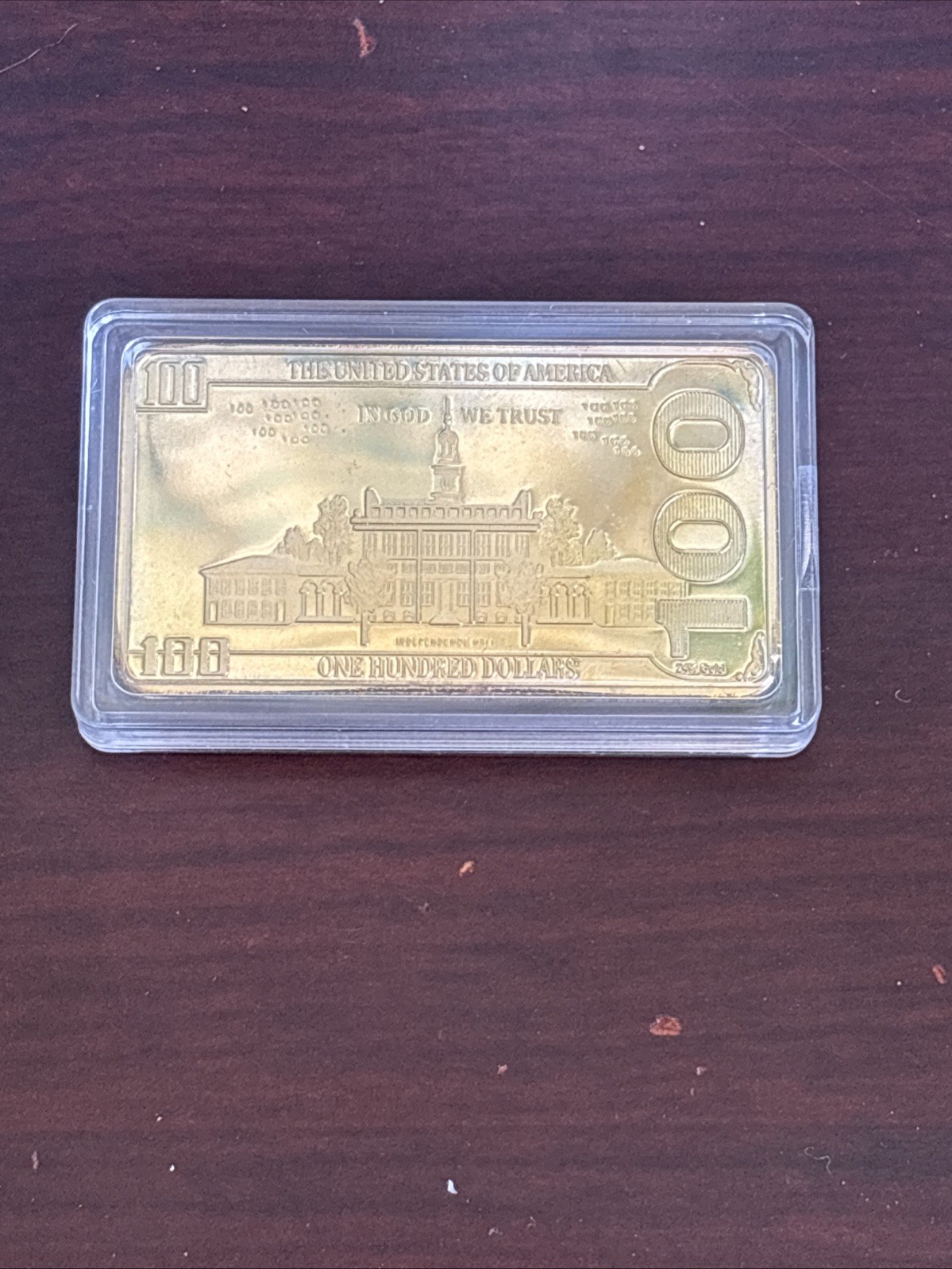 US President Donald Trump $100 Dollors Gold Plated Commemorative Bar Coin Gift