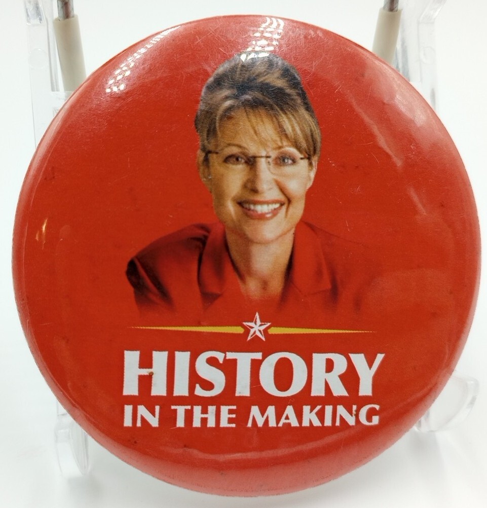 2016 Sarah Palin for PRESIDENT 2.25″ CAMPAIGN PIN BUTTON, Alaska Republican