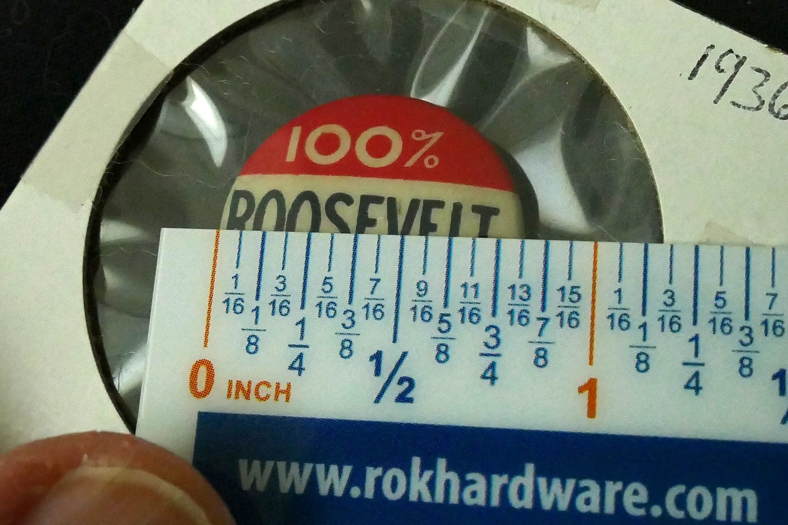 FDR. Franklin Roosevelt 100% American Presidential Campaign Pin Pinback 13/16″”