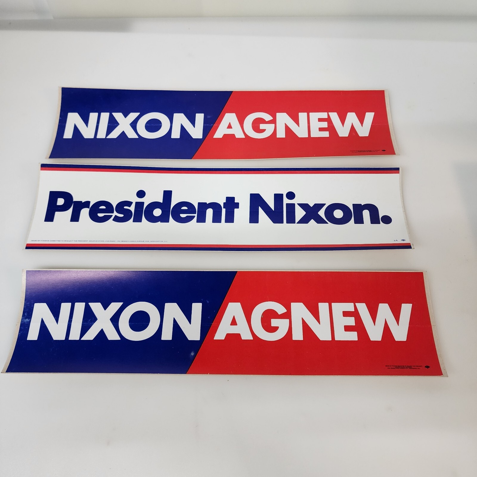 Richard Nixon for President Political Bumper Sticker Lot Nixon Agnew Lot Of 3!