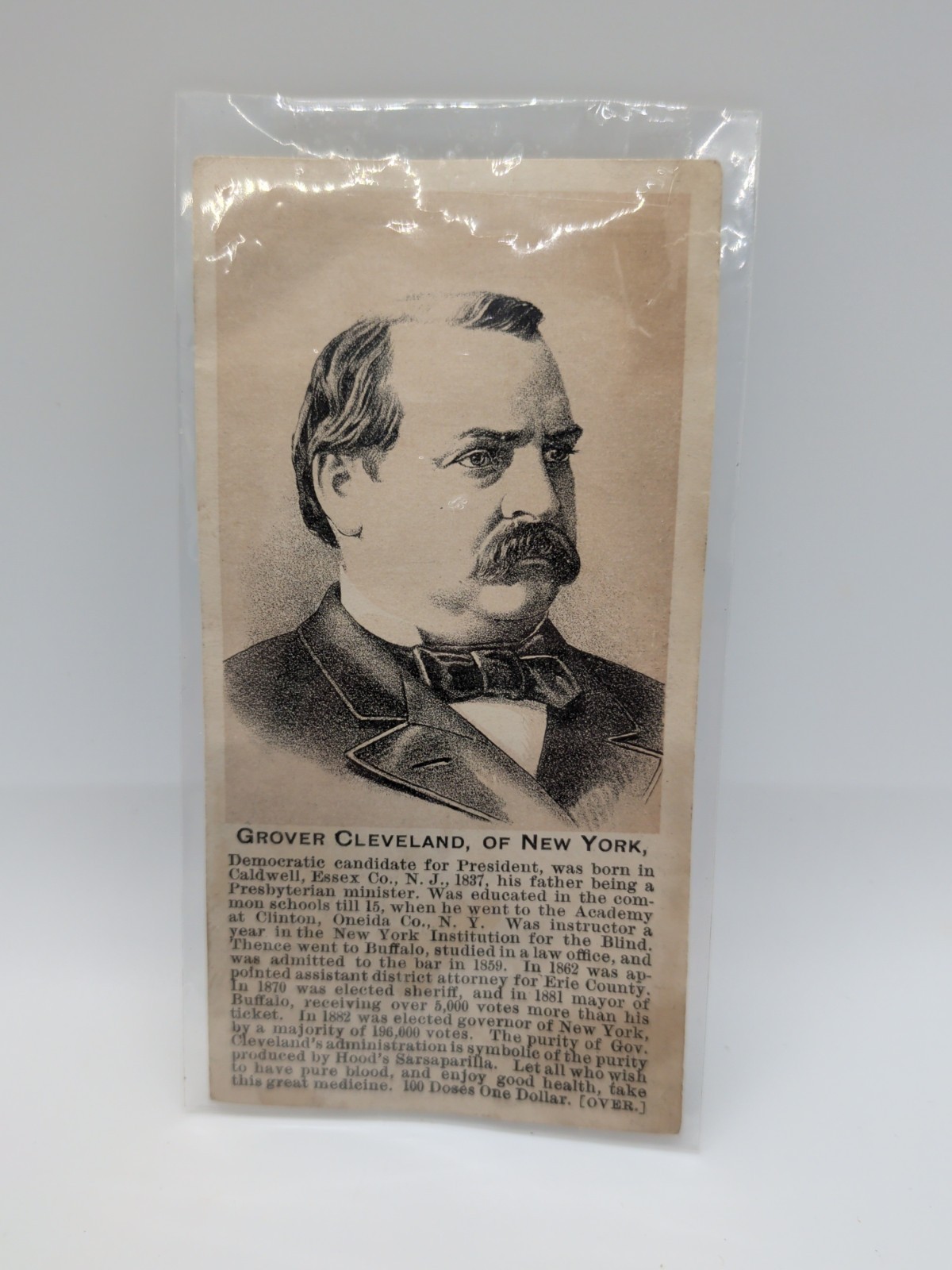 antique Presidential Campaign card stock political advertisement slogan