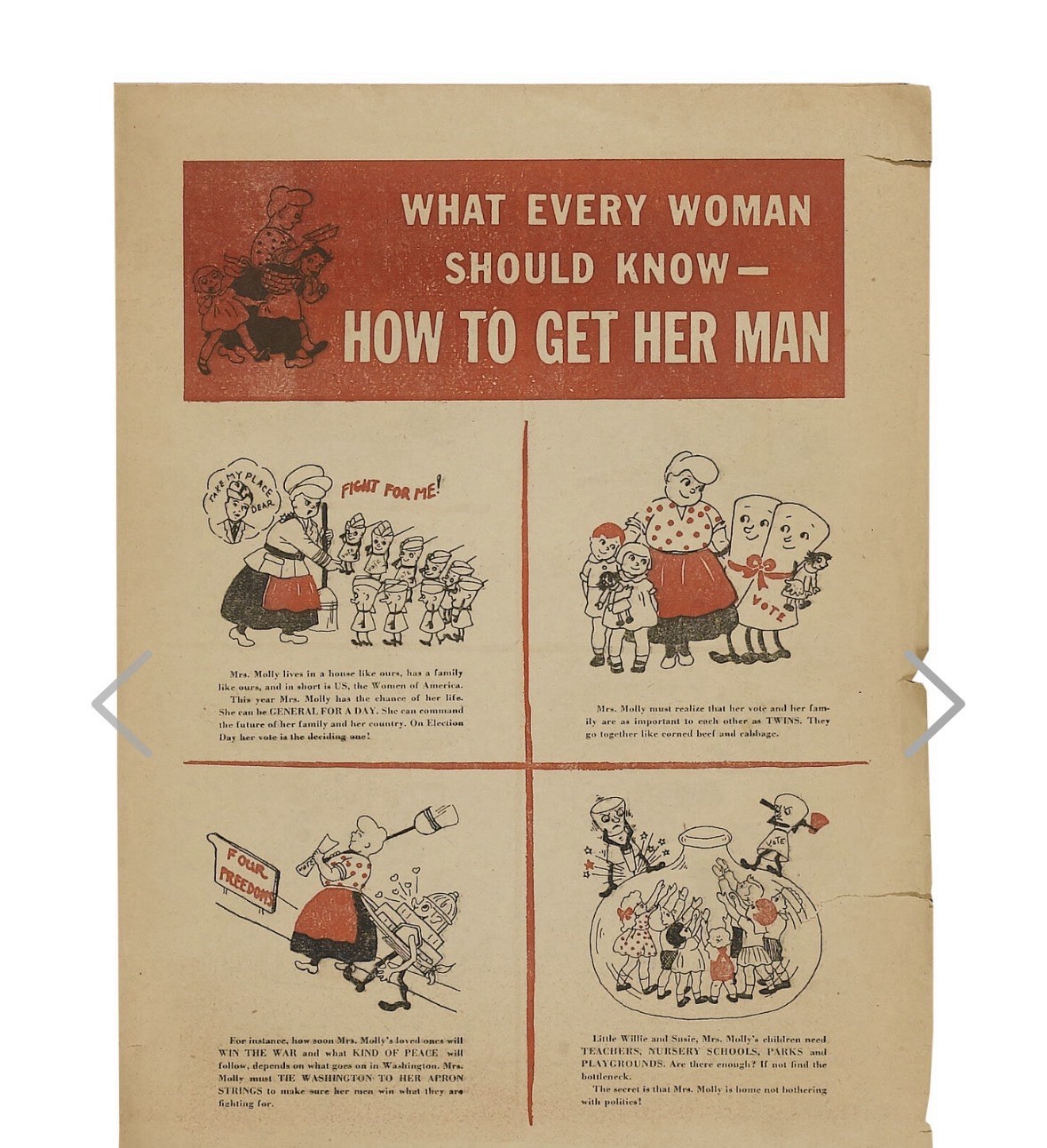 Franklin D. Roosevelt 1944 Vote for Roosevelt Women’s Division DNC Pamphlet