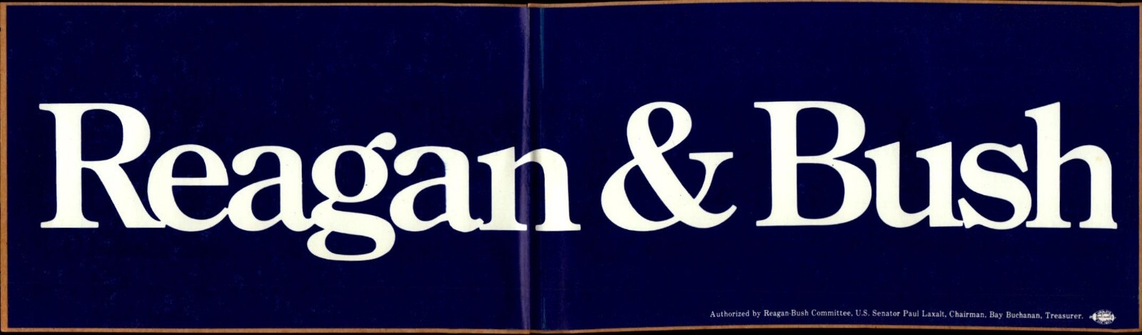 Ronald Reagan & George Bush for President 1980 Bumper Sticker