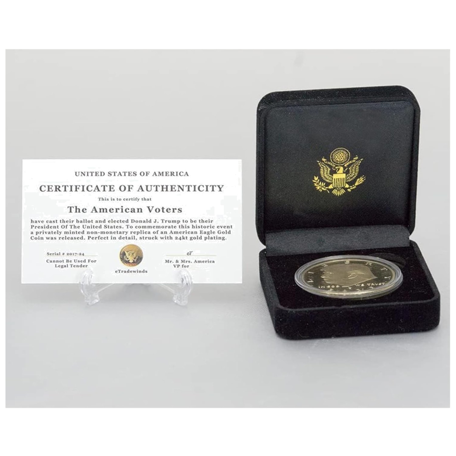 Limited Edition 2025 Donald Trump Gold Plated Challenge Coin