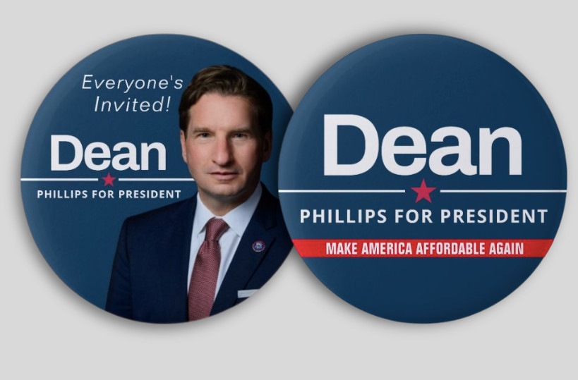 Dean Phillips President 2024 LOGO Pinback Buttons Political Democrat Biden 2.25″