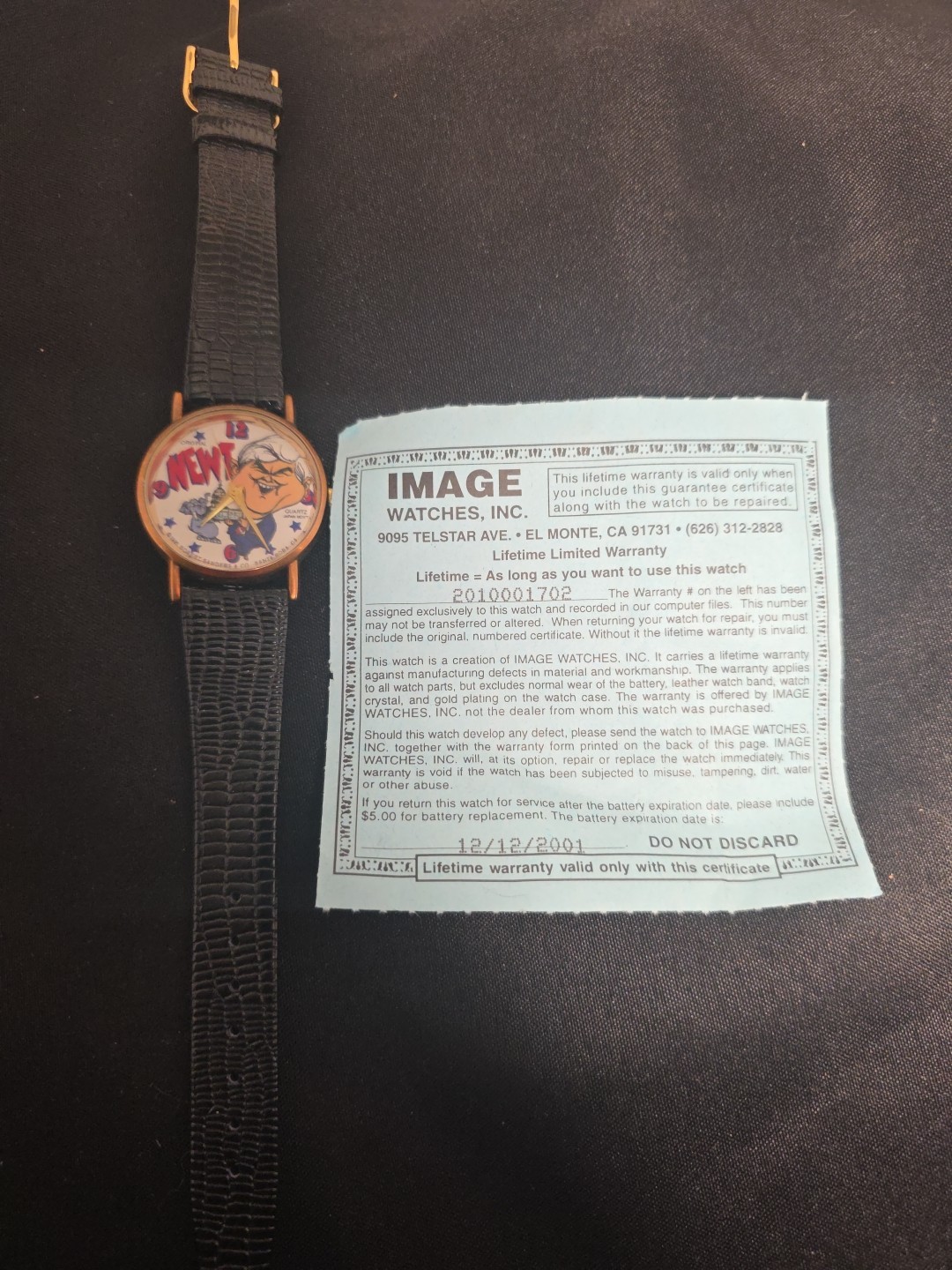 Newt Gingrich “Original Newt” Political Watch Image Watches Inc w Warranty 1990s