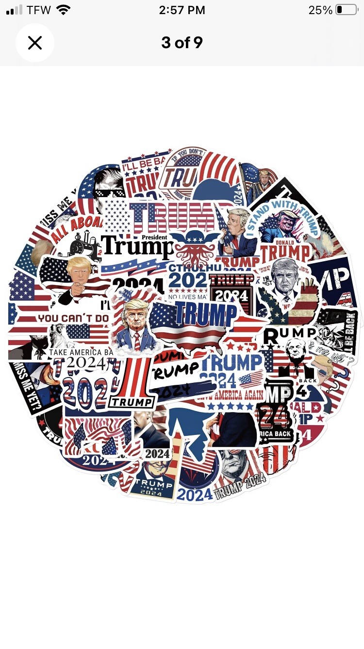 NEW pack Of 50 pcs Donald Trump 2024 President Campaign Waterproof Stickers