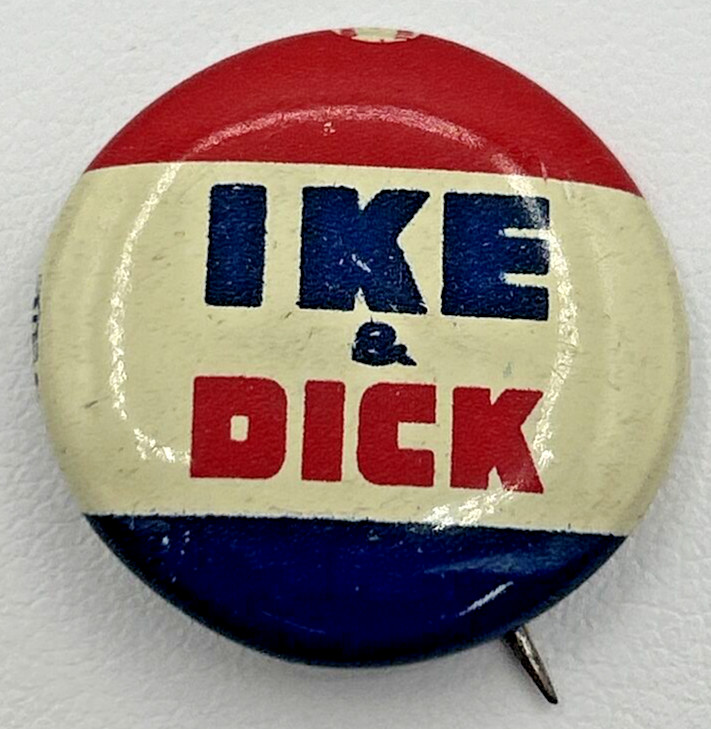 1950’s Ike & Dick 1″ Political Pinback Button SKU PB91-1