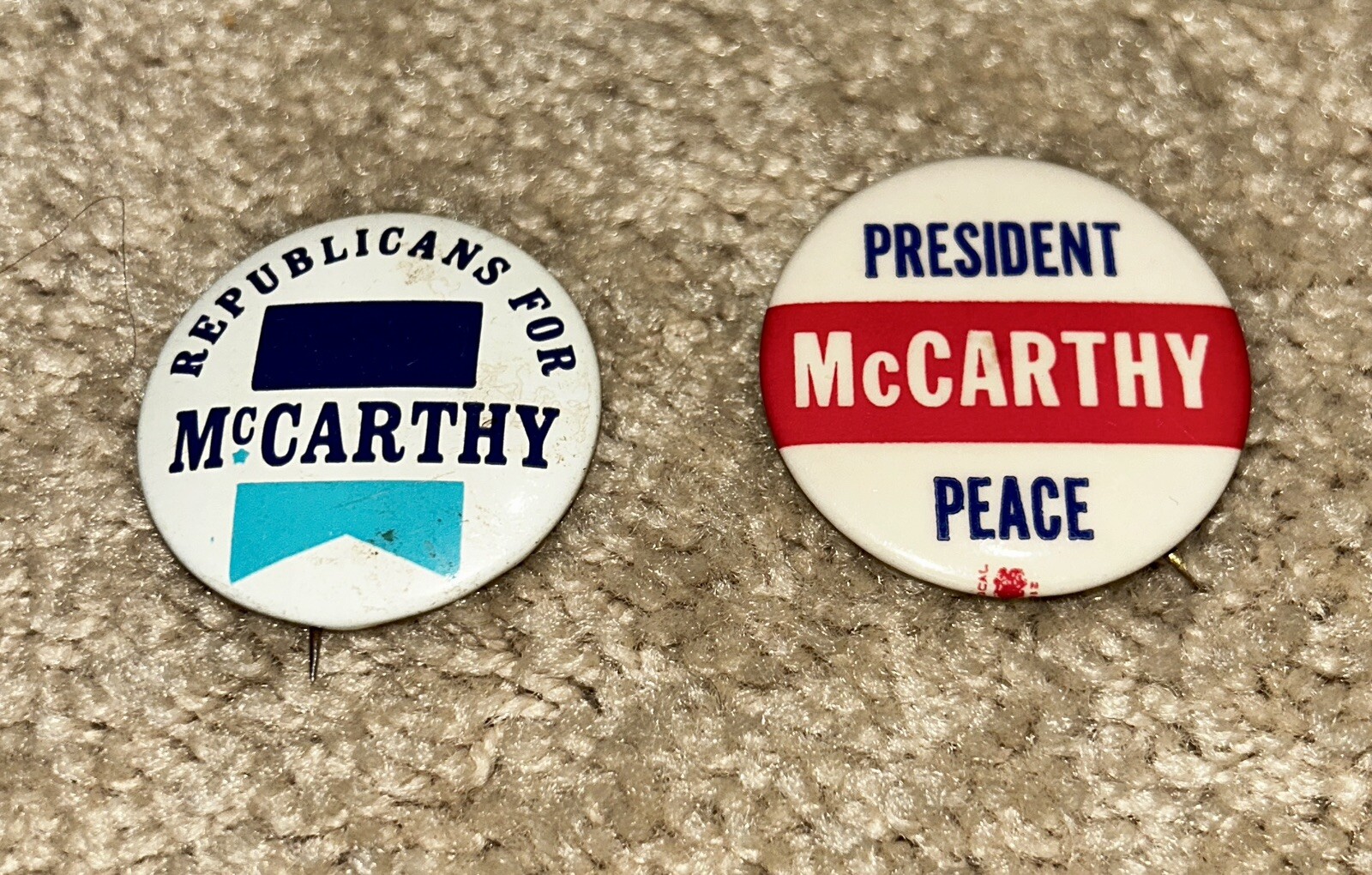 12 – 1960s / 1970s EUGENE McCARTHY for President Button Pin LOT #2