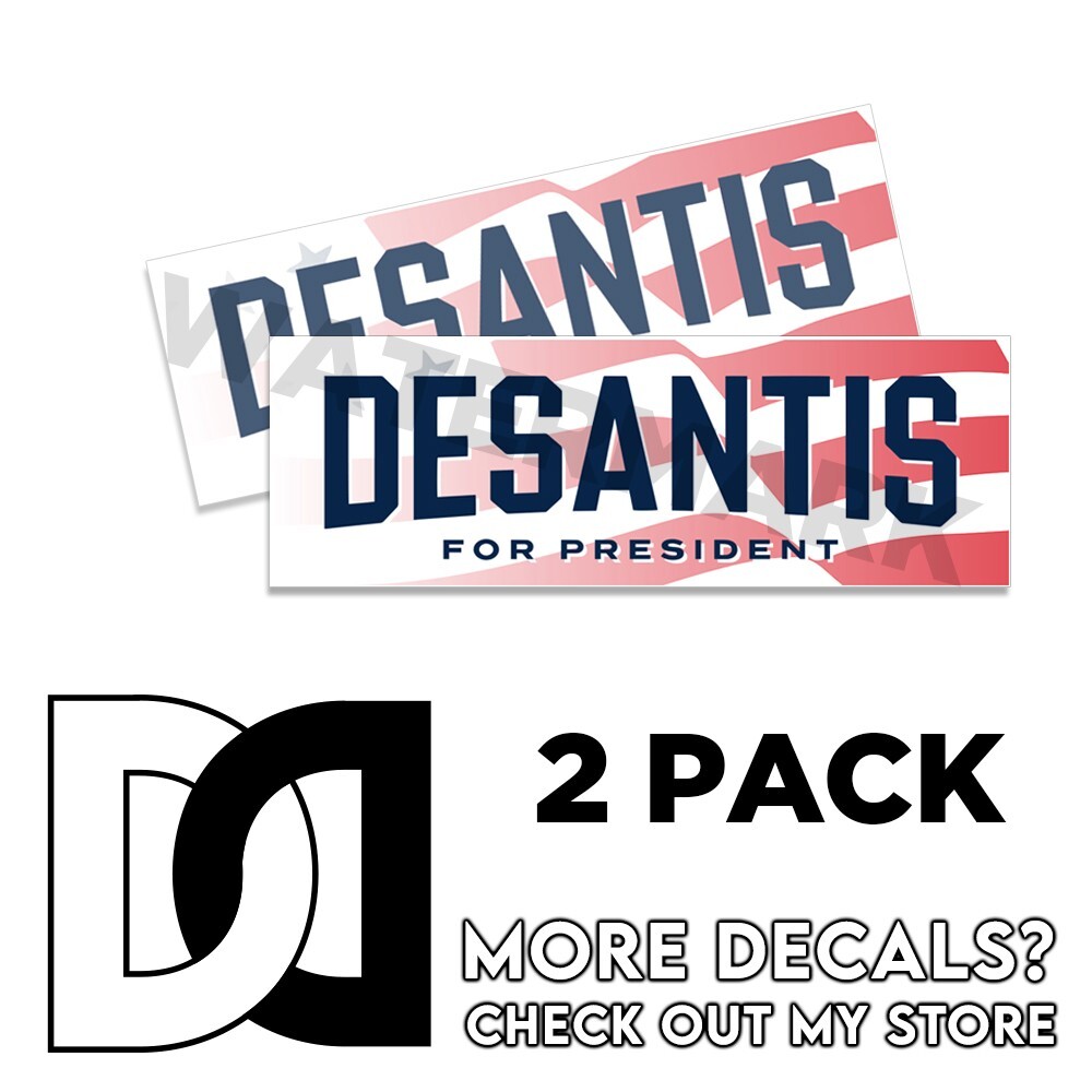 DeSantis For President 2024 9×3 Stickers Decals USA Red on White 9×3 20 Pack