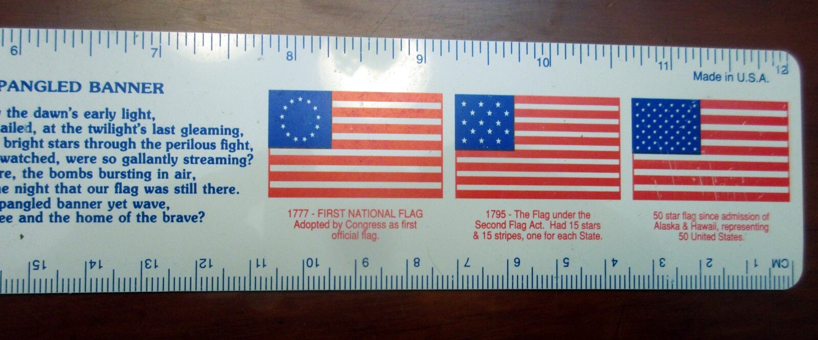 12 Inch Plastic Rulers-Flags, Star Spangled Banner, Presidents