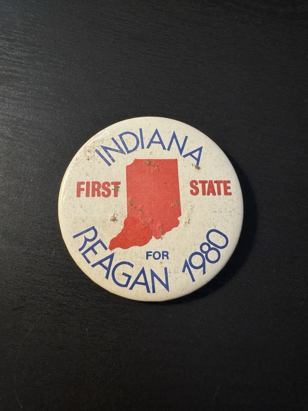 Indiana for Ronald Reagan 1980 Presidential Campaign Political Pinback Button