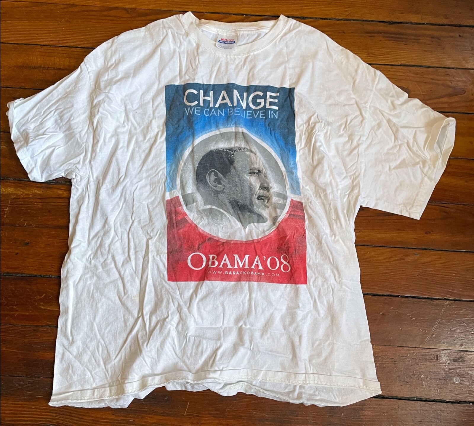 Barack Obama 2008 president t-shirt XL – Change Obama 08 – Yes We Can + Hat