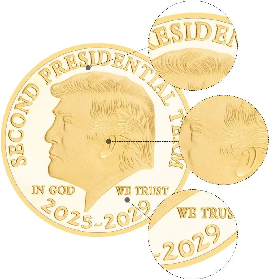 Donald Trump Gold Plated Coin Second Presidential Term 2025-2029 Coins Collectio