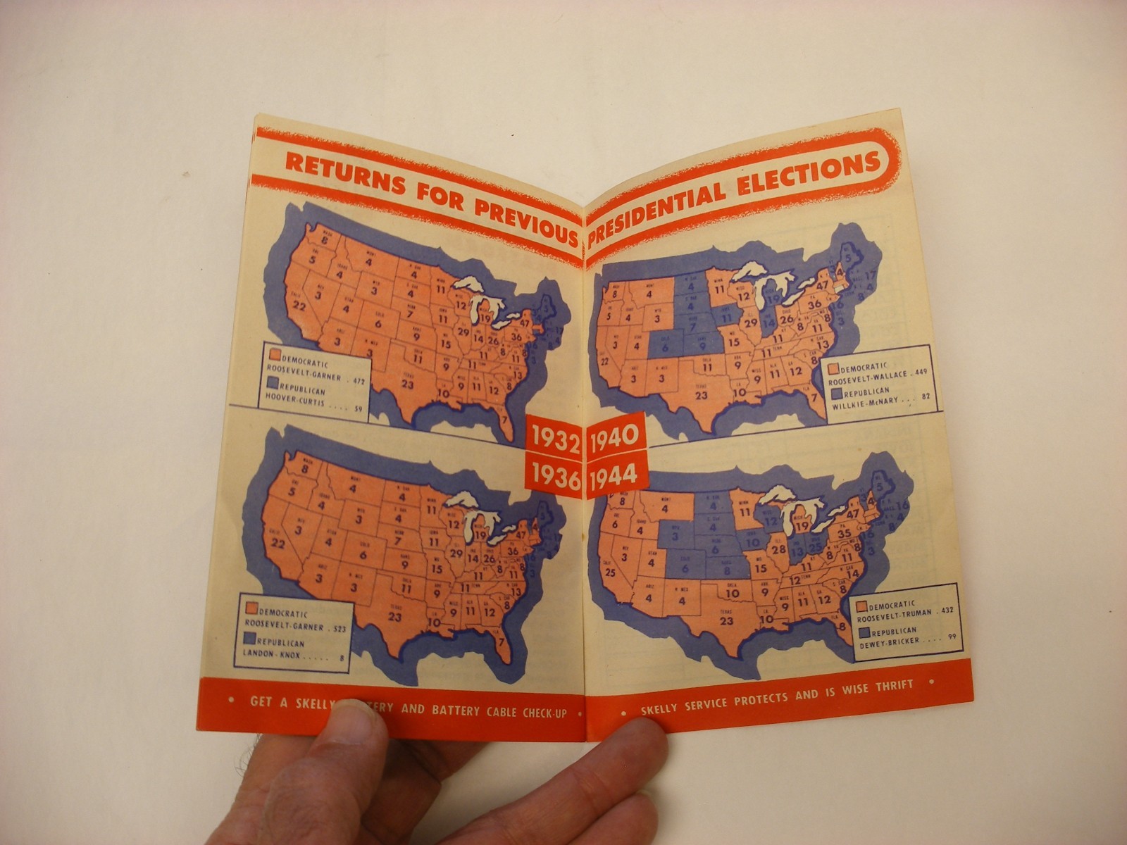 Vintage 1948 Presidential Election Book Skelly Gas President Truman