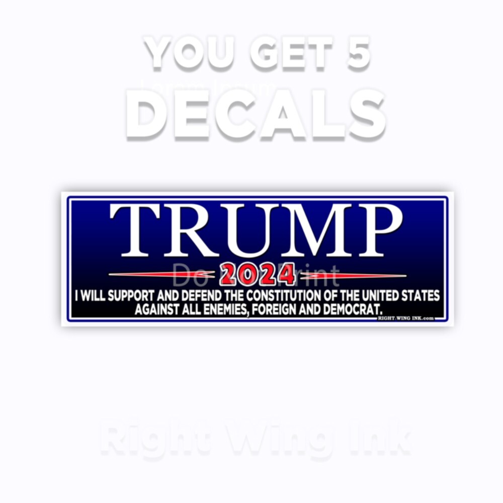 Trump 2024 I Will Support the Constitution Donald MAGA 9×3 Anti Biden 5 pack