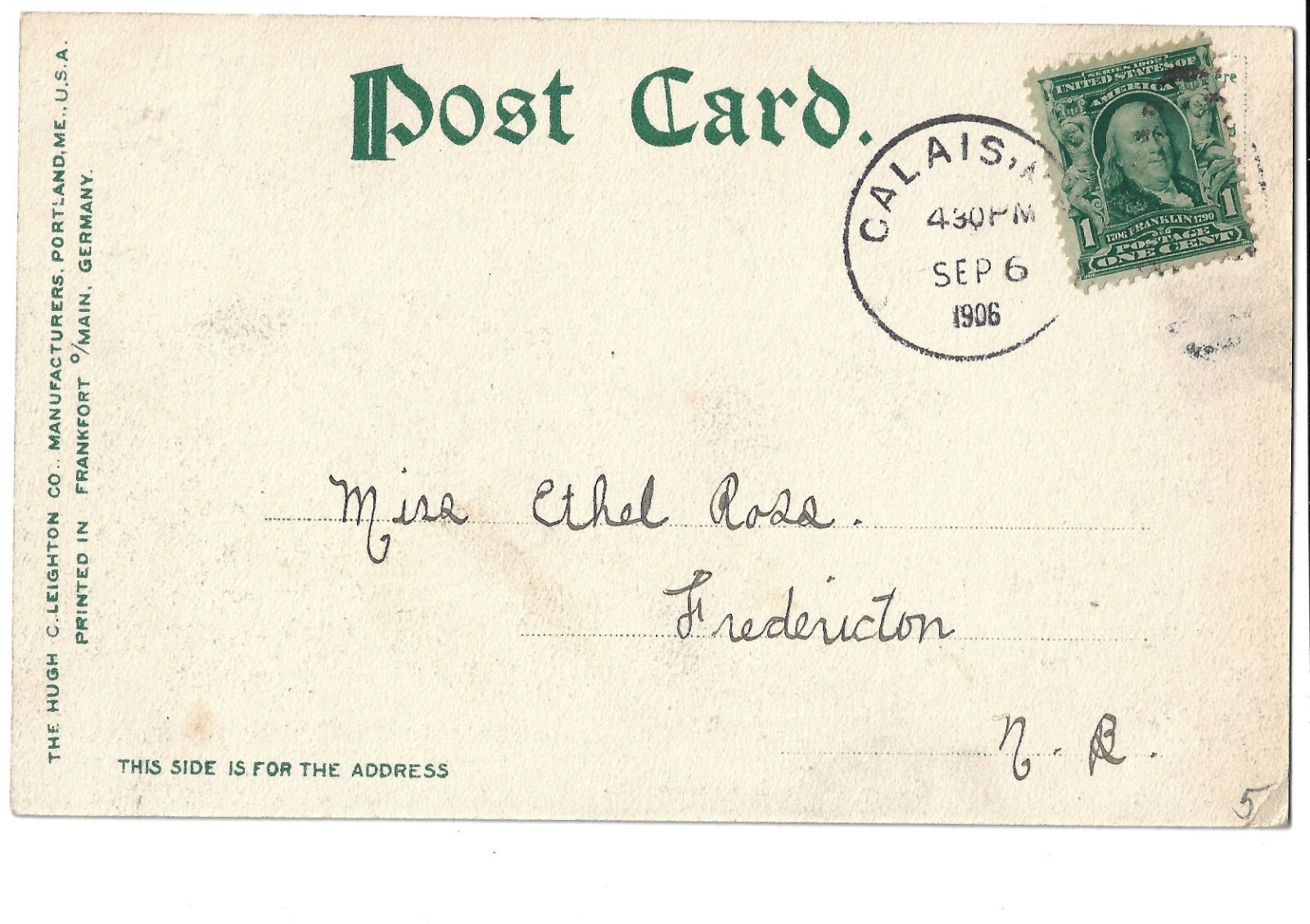 1904 Roosevelt Fairbanks Campaign Street Banner Portland ME? Postcard Calais PM