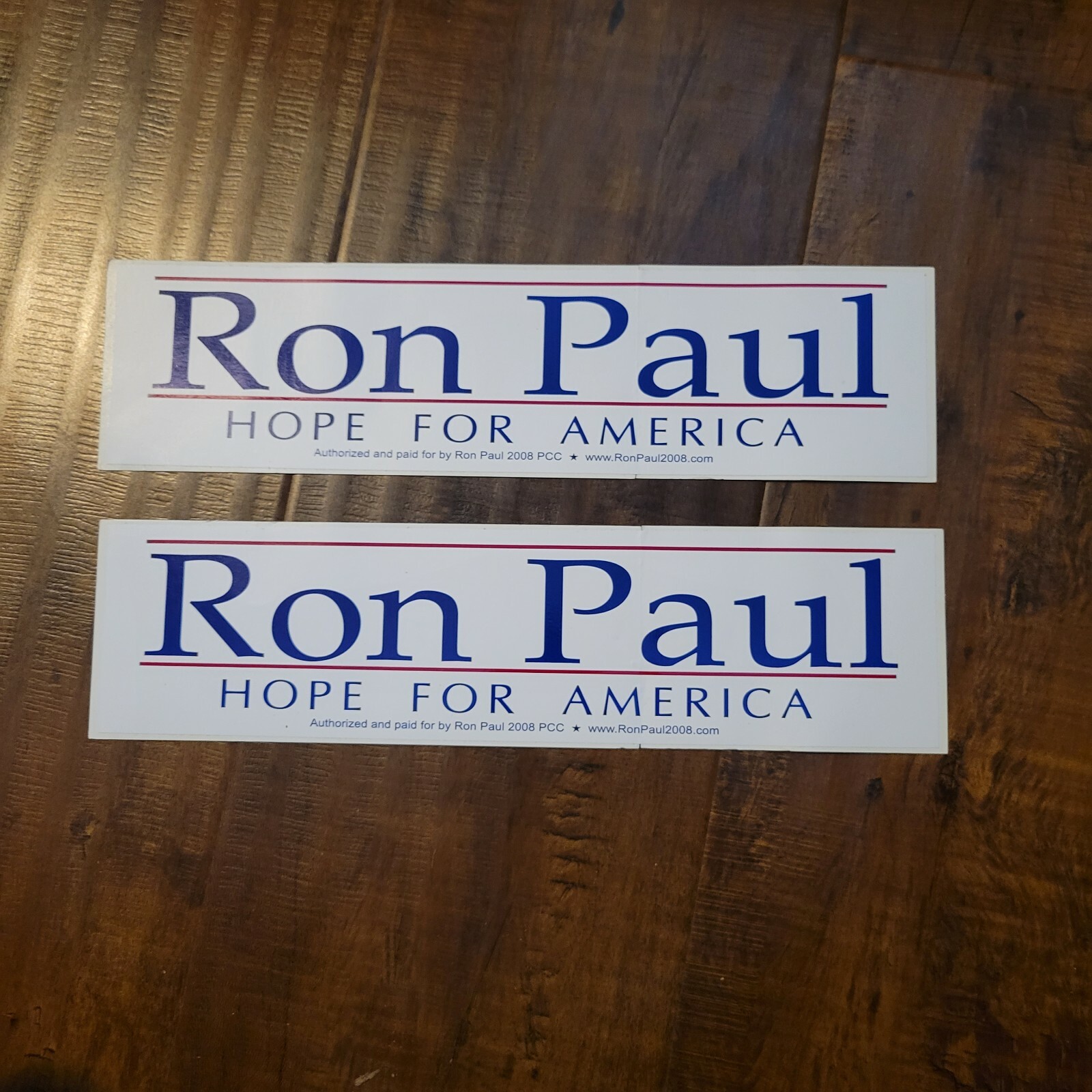2 – Ron Paul TX Republican 2008 President Bumper Sticker Hope for America