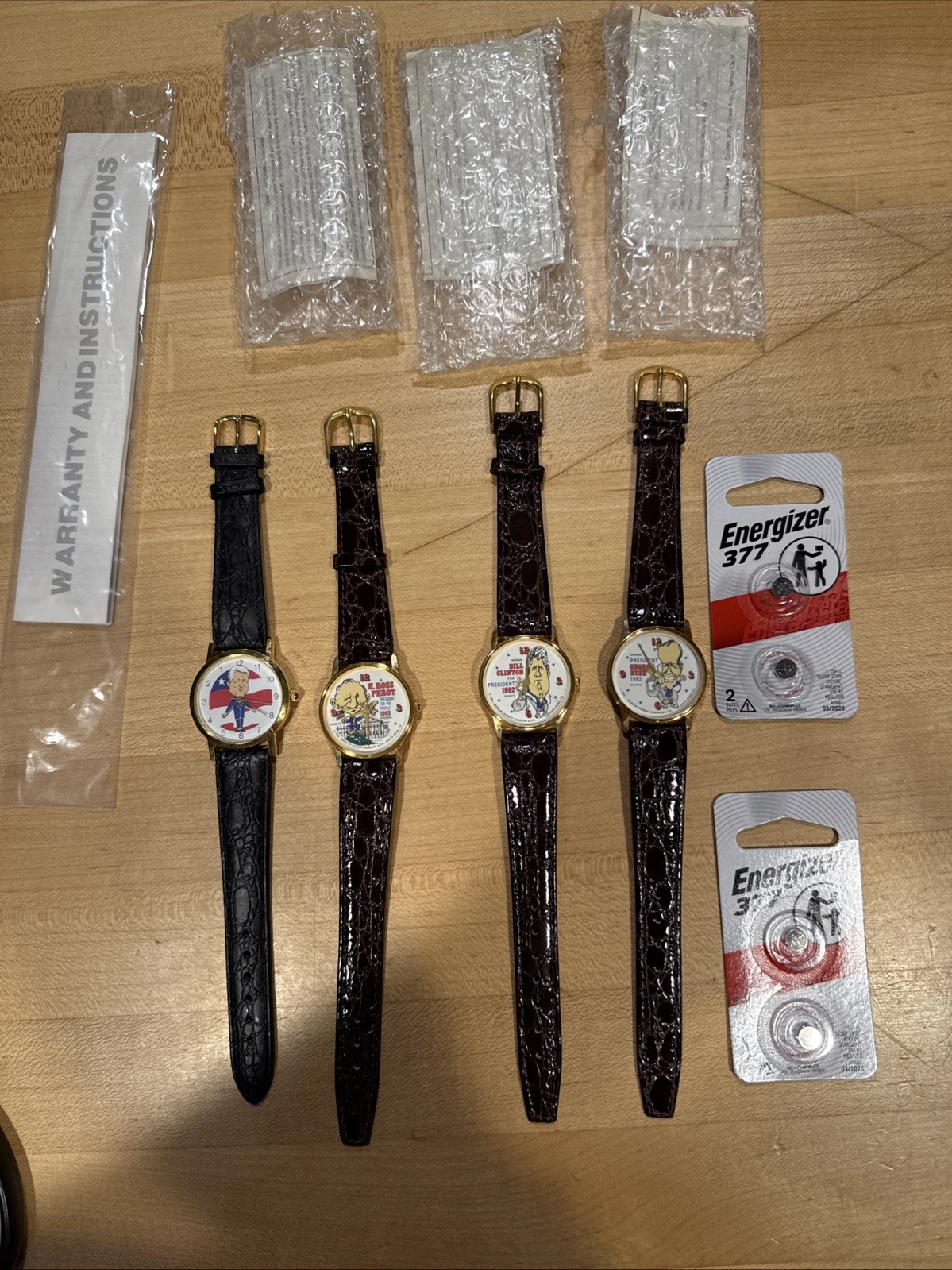 Lot Of 4 Political Watches (2) Clinton (1)Bush (1)Perot
