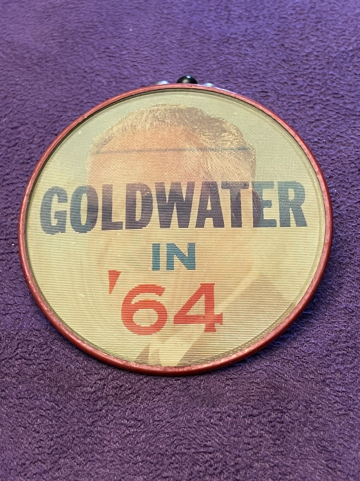 Barry Goldwater in ’64 – 3″ – Full Color Political Campaign Flasher Button 1