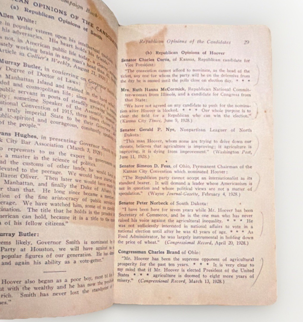 Franklin D. Roosevelt The Campaign Book of the Democratic Party 1928, First Ed.