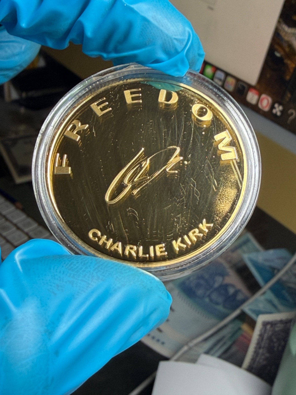 Charlie Kirk FREEDOM Coin, 1oz Golden Token, Signed, Turning Point USA 🇺🇸