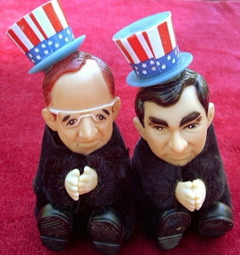 1988 Campaign For President George H W Bush And Michael Dukakis Dolls