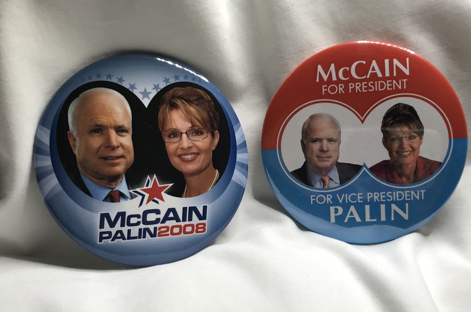2008 John McCain Sarah Palin Presidential Campaign Button Pin Lot ~ 3”