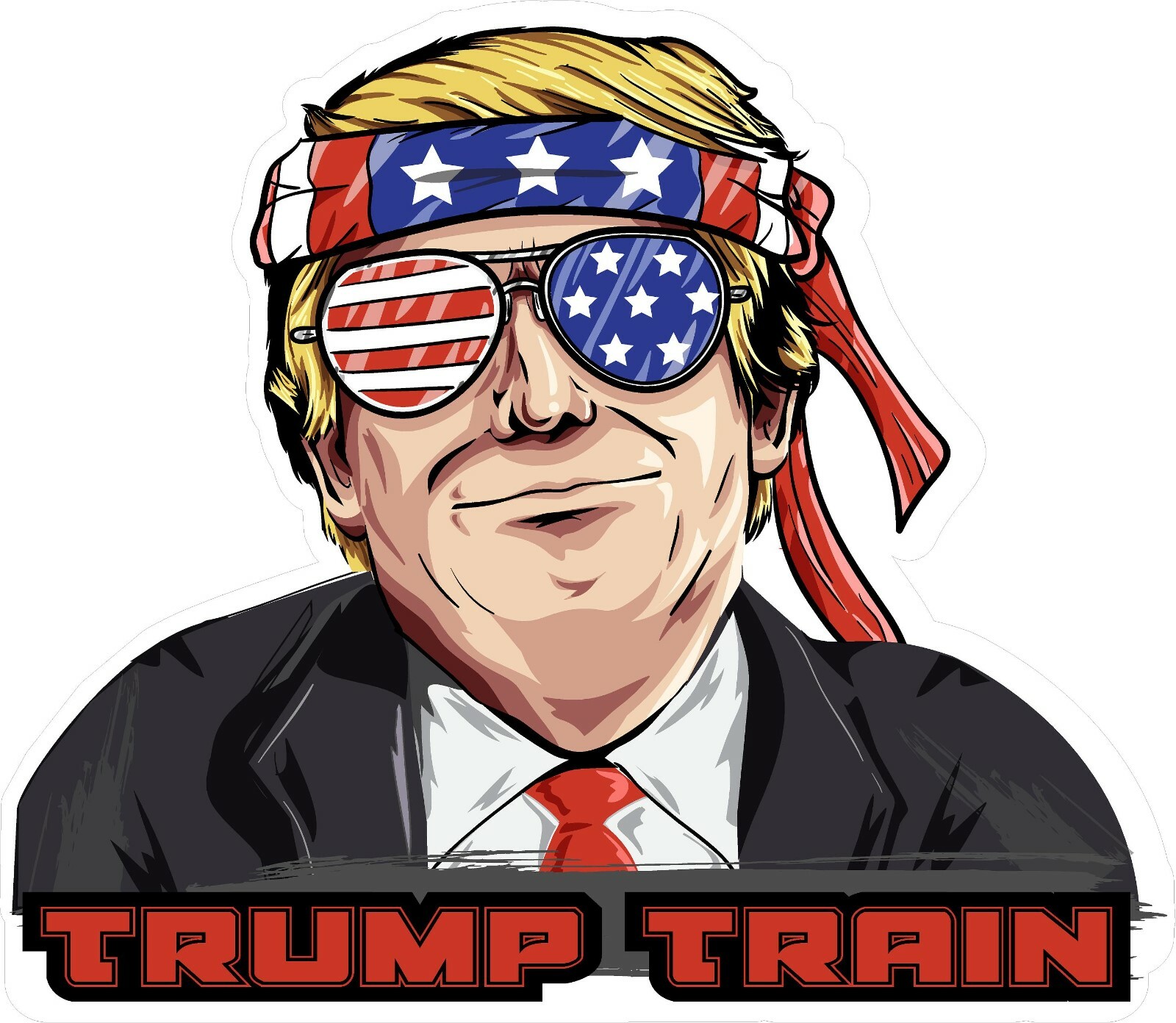 Trump Train 2020 with bandana Cool Funny USA Vinyl Sticker Decal